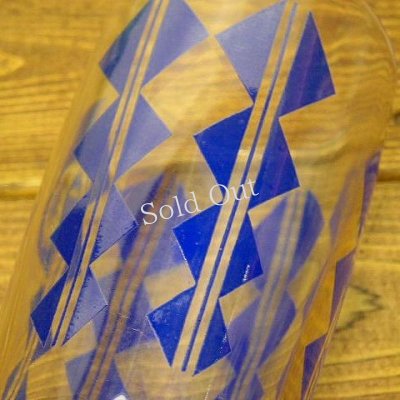 画像2: 菱ライン柄/青レトロタンブラーグラス：：東洋ガラス