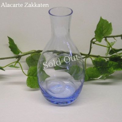 画像1: レトロガラス徳利　花柄：：昭和レトロ
