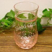 ハート柄ピンクガラスタンブラーグラス：：東洋ガラス