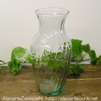 グリーンガラス花瓶：：アンティーク＆レトロ