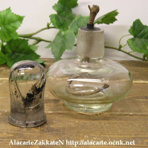 レトロガラス雑貨>JUNK 古いアルコールランプ：：昭和レトロ#1331::昭和瓶,薬瓶のネットショップ通販:あらかると雑貨